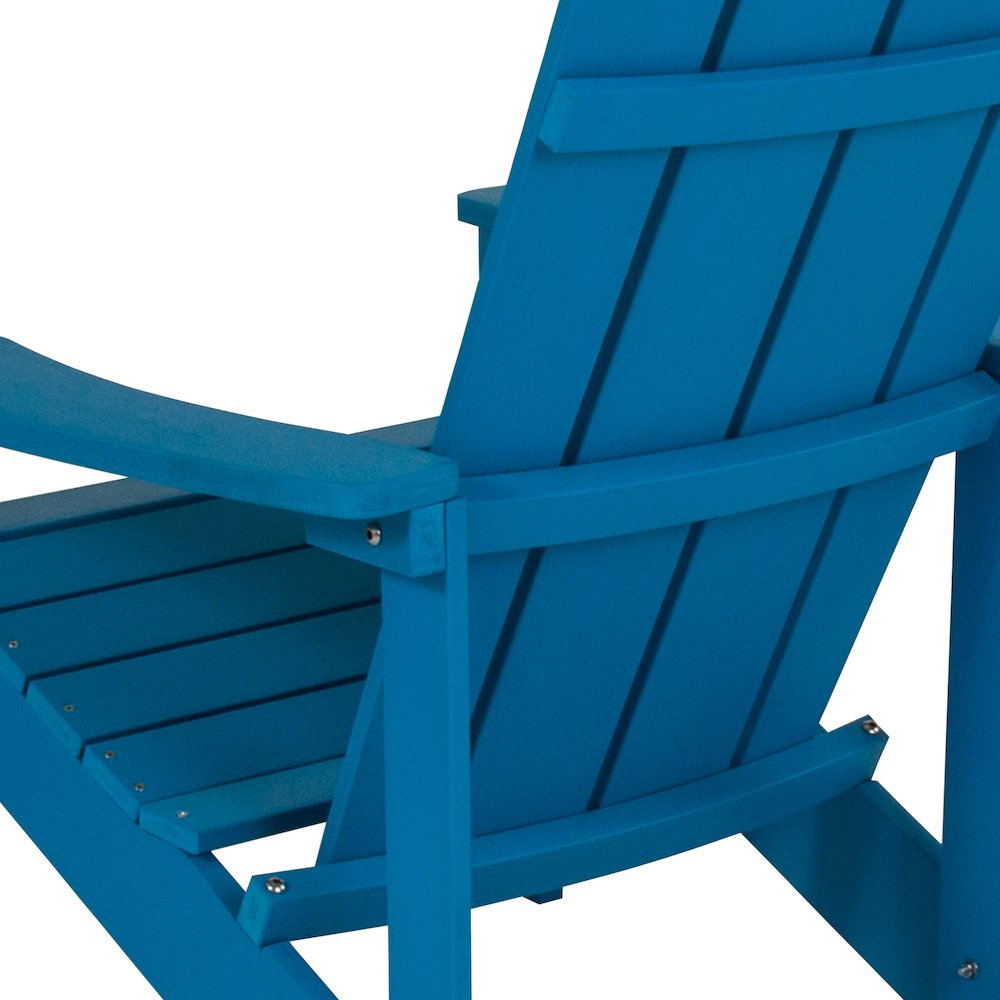 Commercial All-Weather Poly Resin Wood Adirondack Chair in Blue