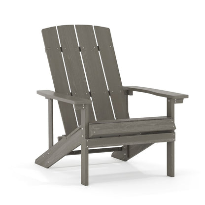 Commercial All-Weather Poly Resin Wood Adirondack Chair in Gray