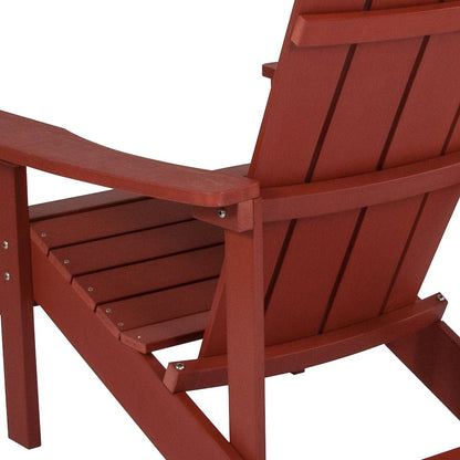 Commercial All-Weather Poly Resin Wood Adirondack Chair in Red