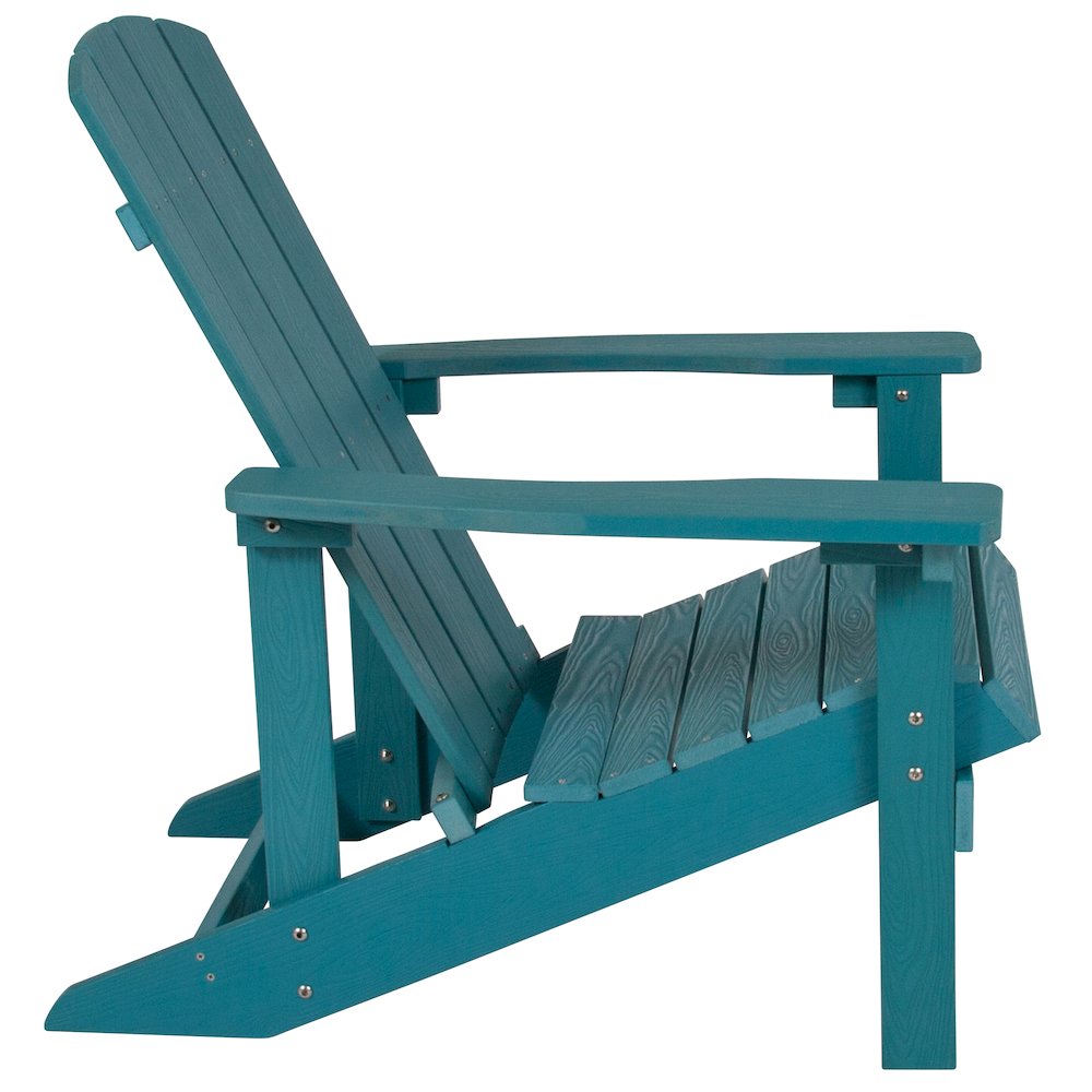 Commercial All-Weather Poly Resin Wood Adirondack Chair in Sea Foam