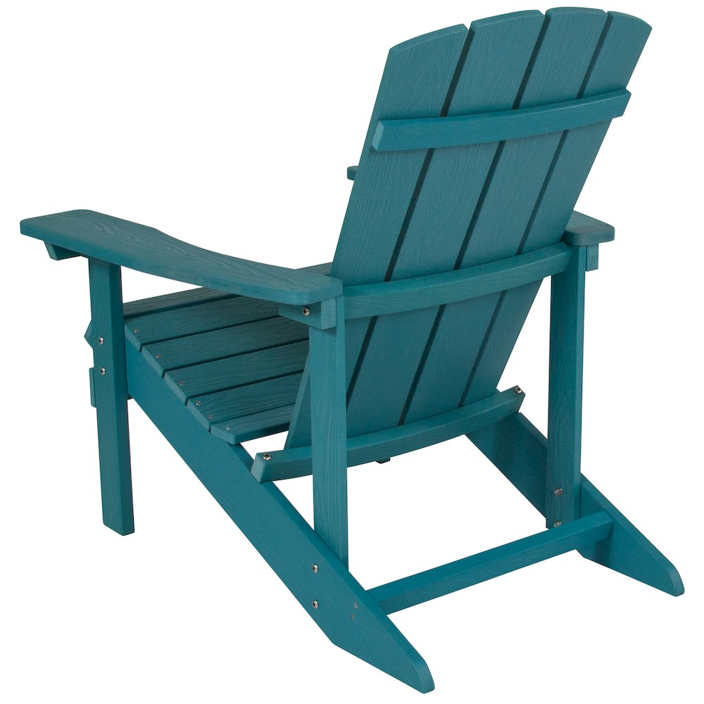 Commercial All-Weather Poly Resin Wood Adirondack Chair in Sea Foam