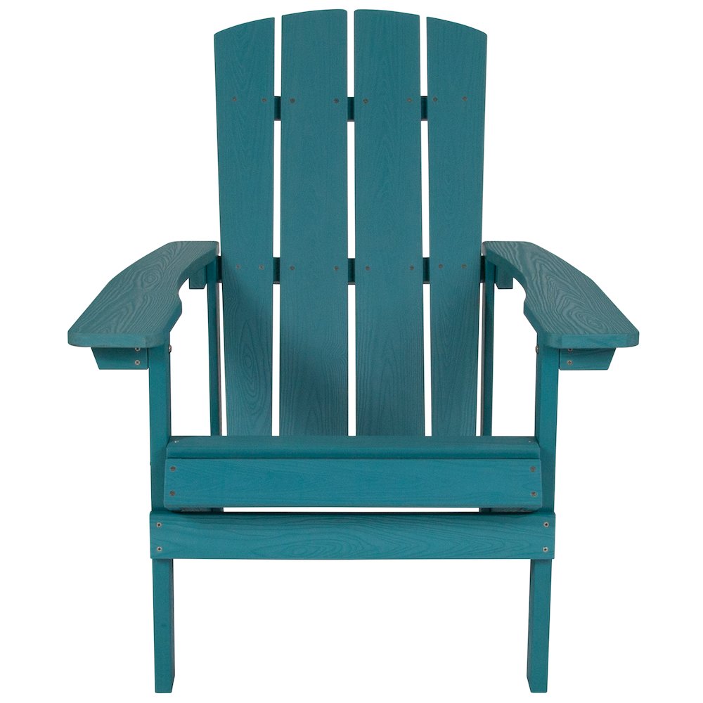 Commercial All-Weather Poly Resin Wood Adirondack Chair in Sea Foam