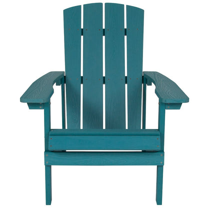 Commercial All-Weather Poly Resin Wood Adirondack Chair in Sea Foam