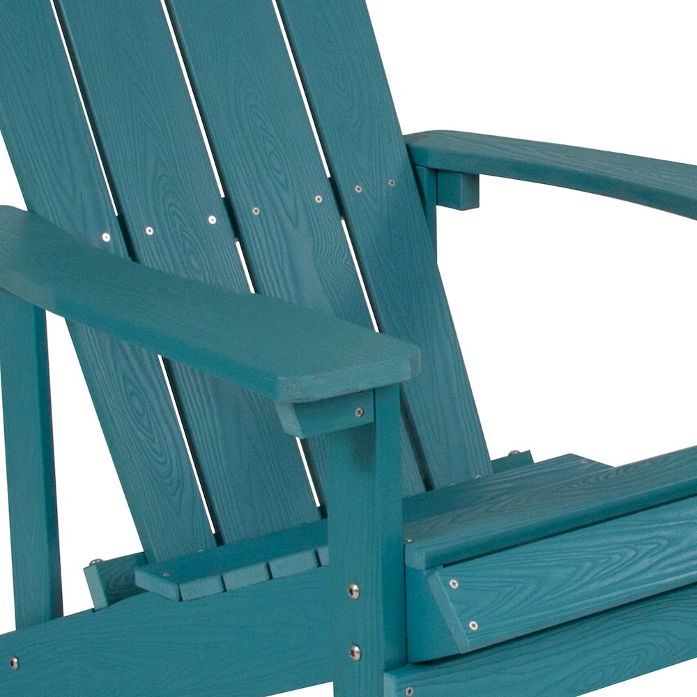 Commercial All-Weather Poly Resin Wood Adirondack Chair in Sea Foam