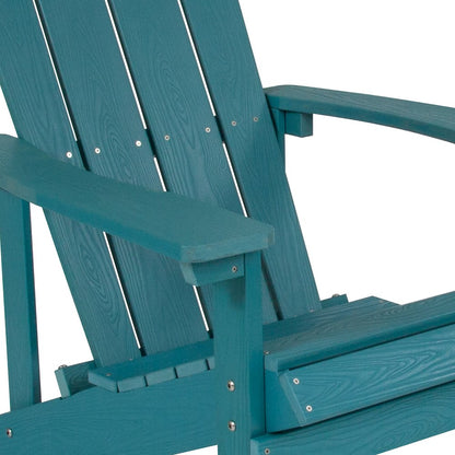 Commercial All-Weather Poly Resin Wood Adirondack Chair in Sea Foam