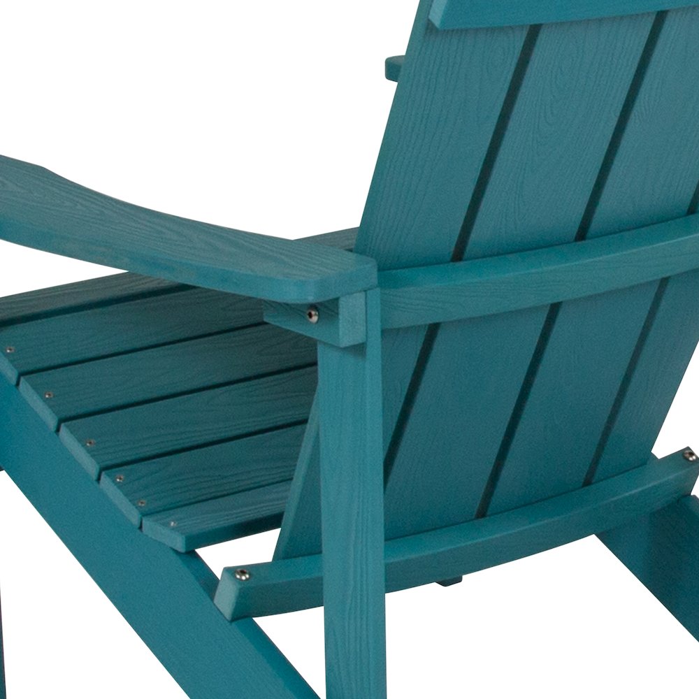 Commercial All-Weather Poly Resin Wood Adirondack Chair in Sea Foam