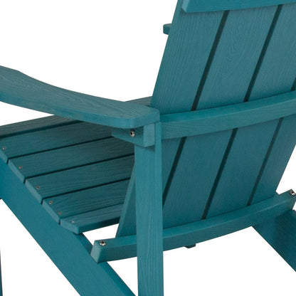 Commercial All-Weather Poly Resin Wood Adirondack Chair in Sea Foam