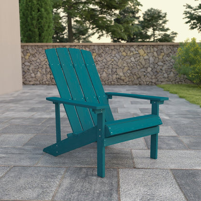 Commercial All-Weather Poly Resin Wood Adirondack Chair in Sea Foam