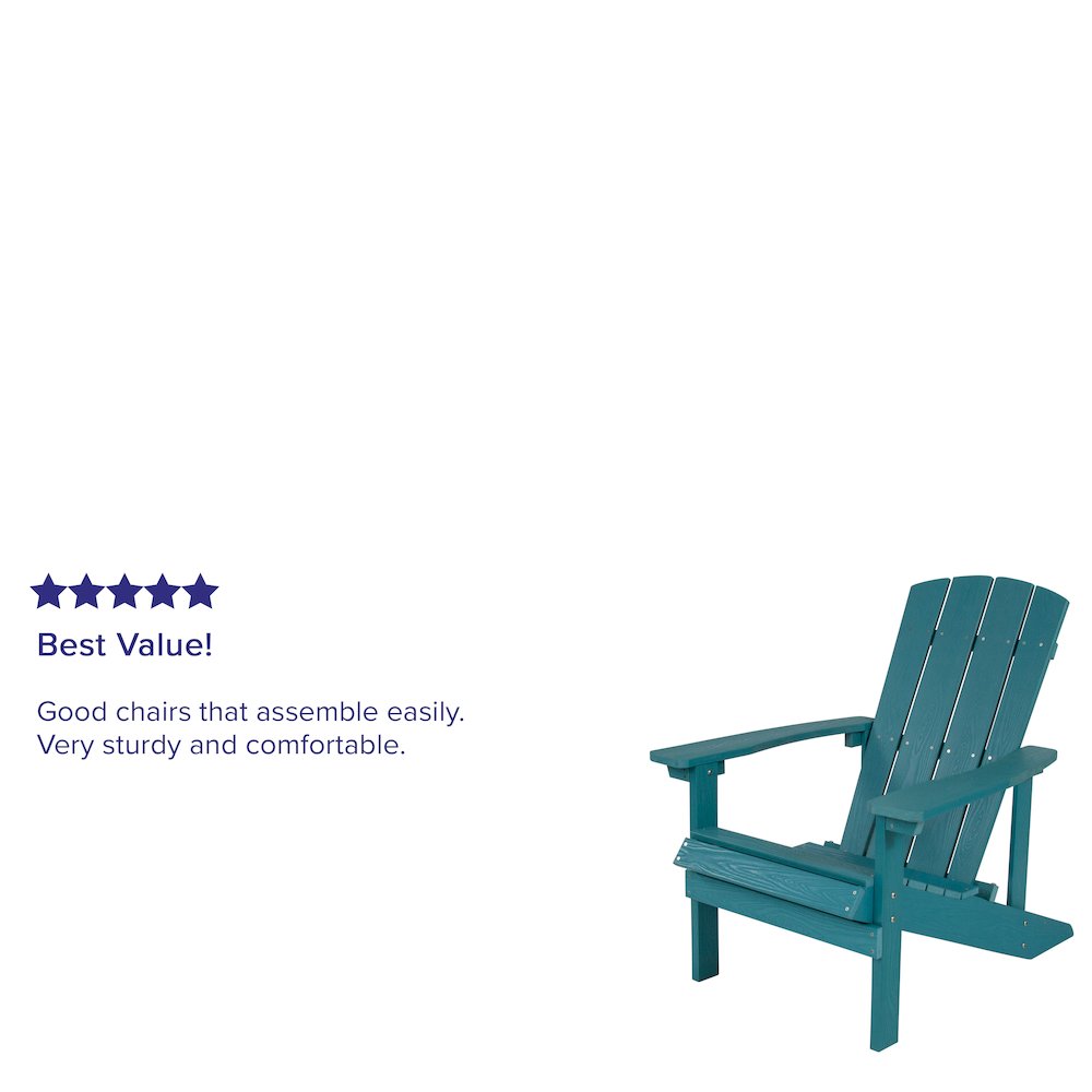 Commercial All-Weather Poly Resin Wood Adirondack Chair in Sea Foam