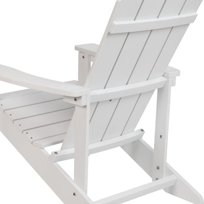 Commercial All-Weather Poly Resin Wood Adirondack Chair in White