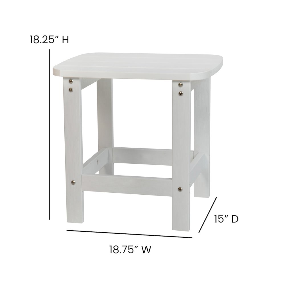 2 Pack All-Weather Poly Resin Folding Adirondack Chair with Side Table