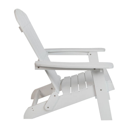 2 Pack All-Weather Poly Resin Folding Adirondack Chair with Side Table