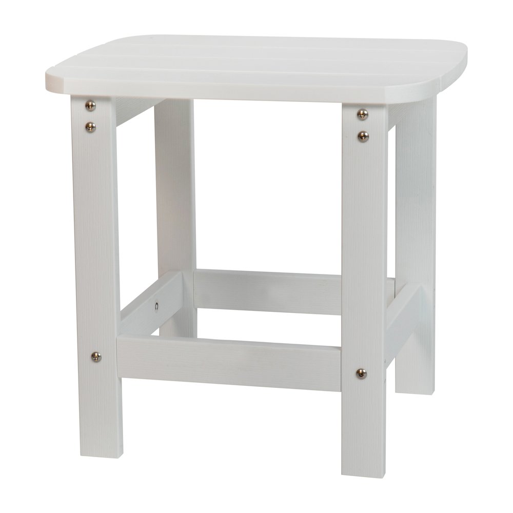 2 Pack All-Weather Poly Resin Folding Adirondack Chair with Side Table