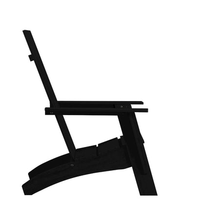 Modern Commercial All-Weather Poly Resin Wood Adirondack Chair in Black