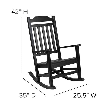 All-Weather Poly Resin Rocking Chair in Black