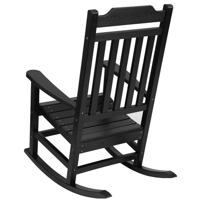 All-Weather Poly Resin Rocking Chair in Black