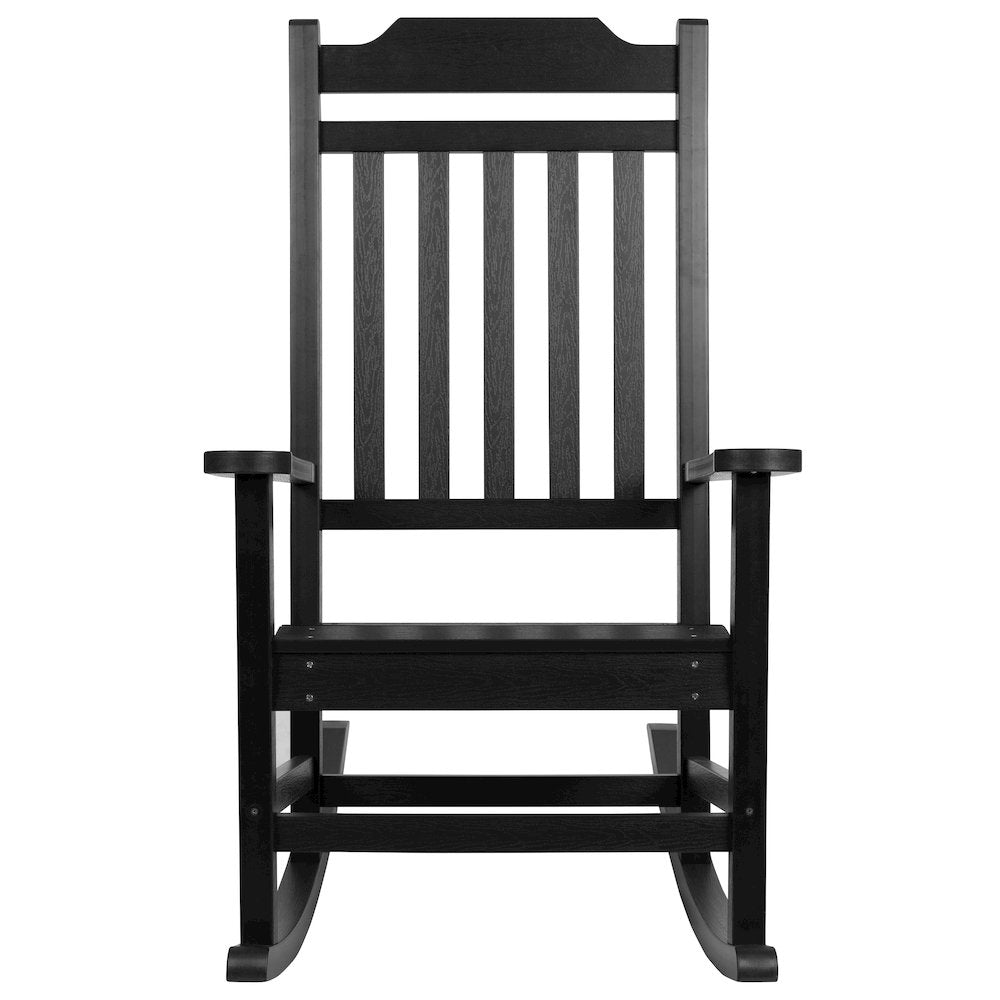 All-Weather Poly Resin Rocking Chair in Black