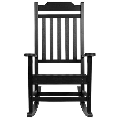 All-Weather Poly Resin Rocking Chair in Black