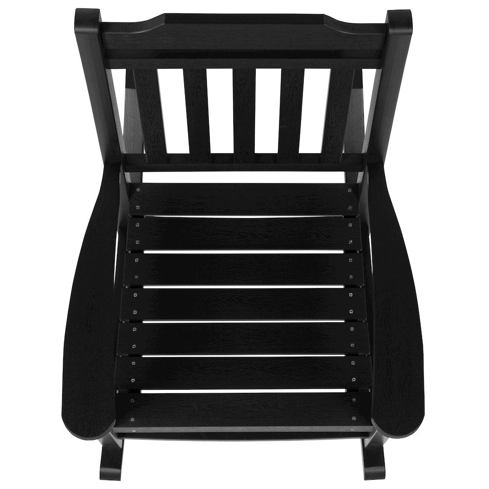 All-Weather Poly Resin Rocking Chair in Black