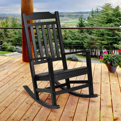 All-Weather Poly Resin Rocking Chair in Black