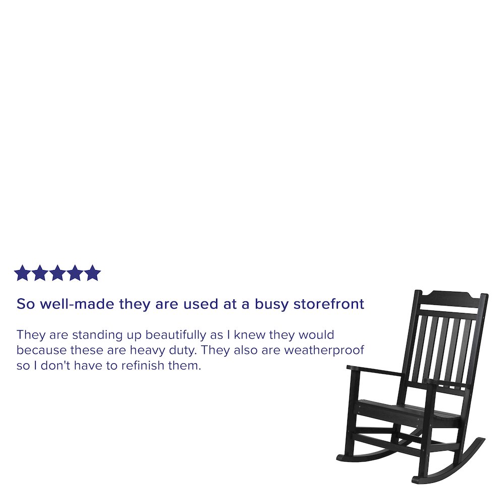 All-Weather Poly Resin Rocking Chair in Black