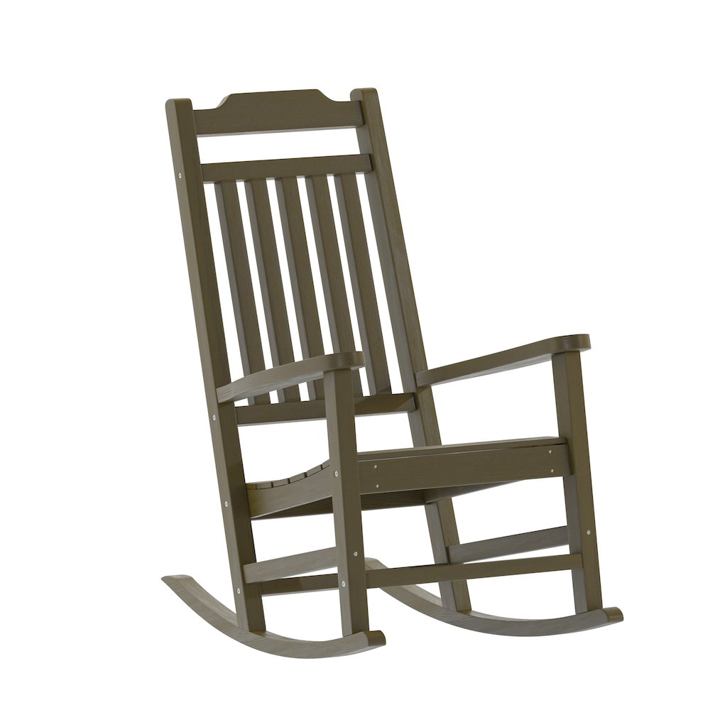 Mahogany Poly Resin Rocking Chair for Indoor or Outdoor Use