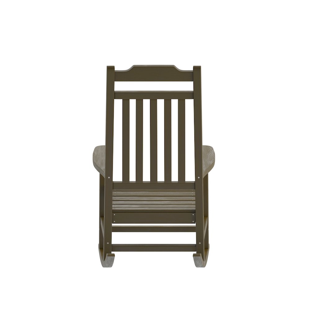 Mahogany Poly Resin Rocking Chair for Indoor or Outdoor Use
