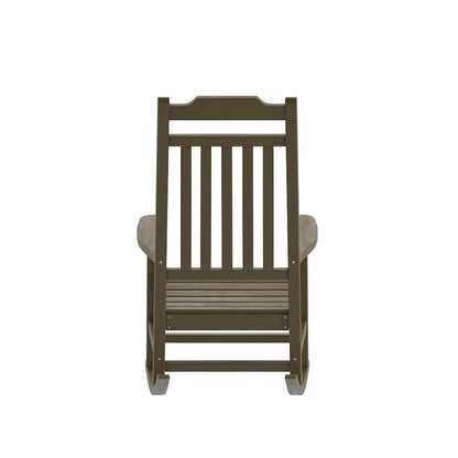 Mahogany Poly Resin Rocking Chair for Indoor or Outdoor Use