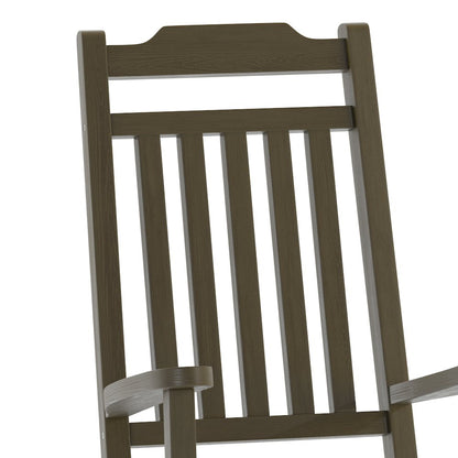 Mahogany Poly Resin Rocking Chair for Indoor or Outdoor Use