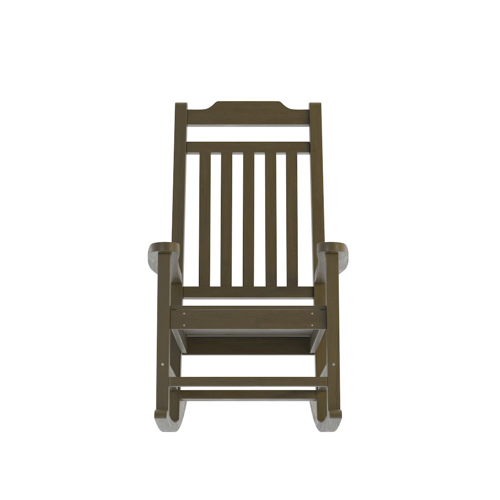Mahogany Poly Resin Rocking Chair for Indoor or Outdoor Use
