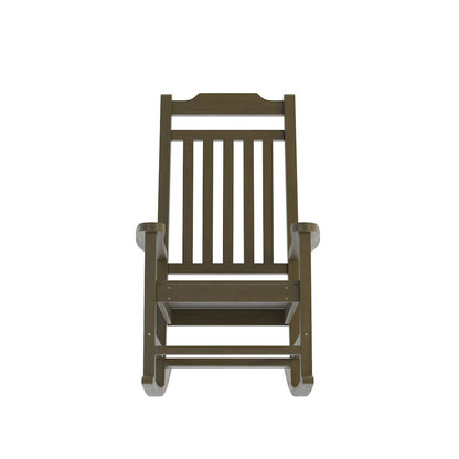 Mahogany Poly Resin Rocking Chair for Indoor or Outdoor Use