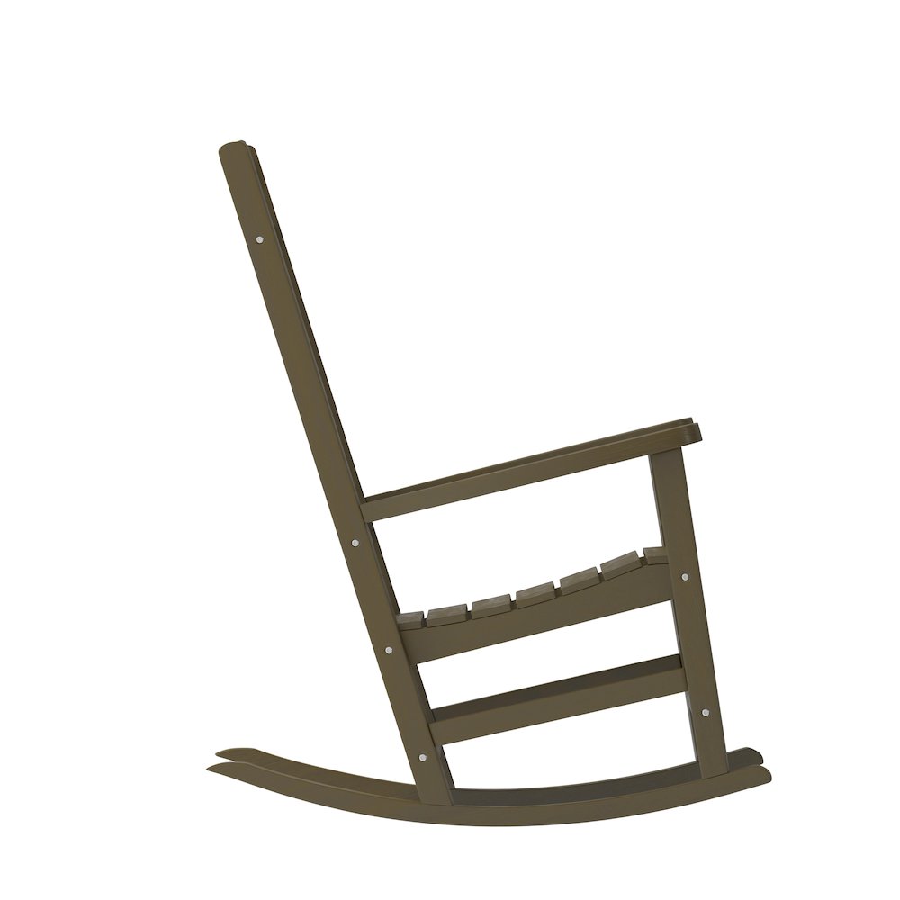 Mahogany Poly Resin Rocking Chair for Indoor or Outdoor Use