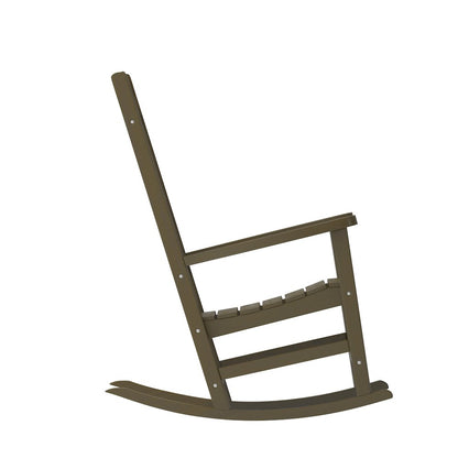 Mahogany Poly Resin Rocking Chair for Indoor or Outdoor Use