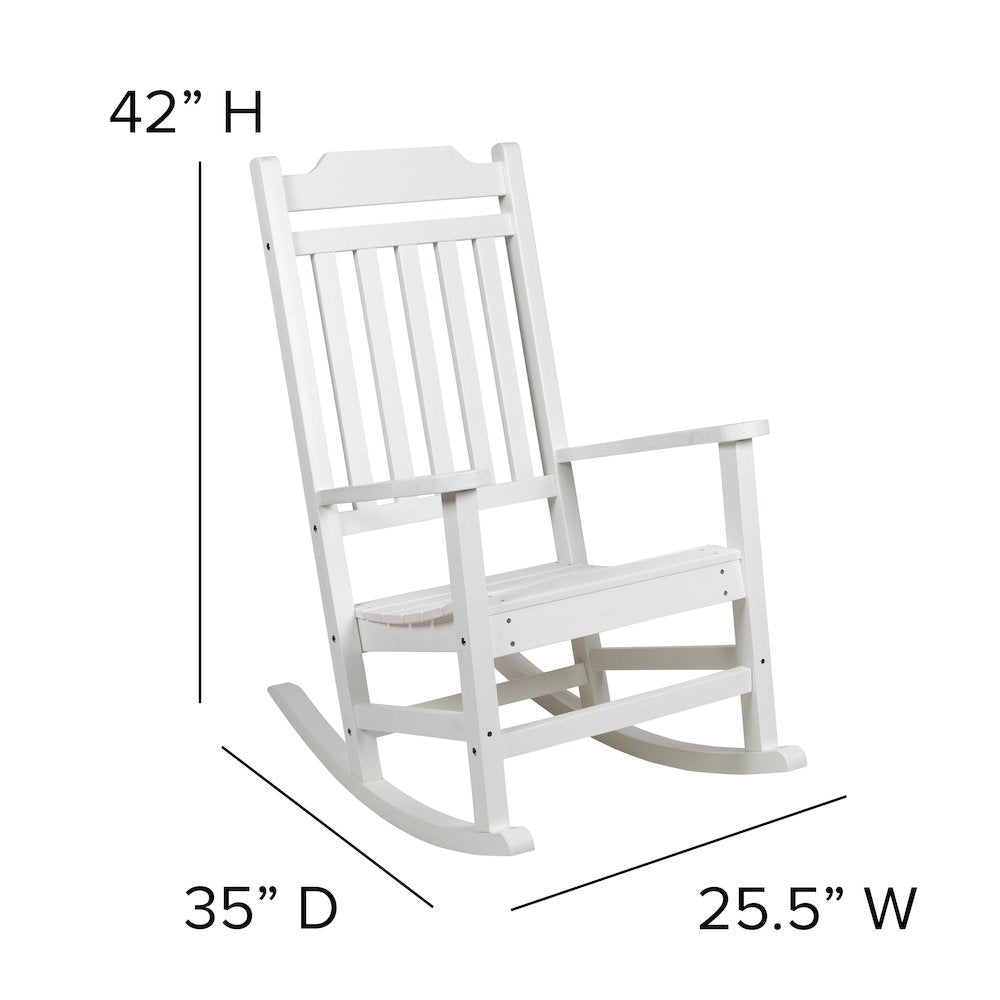 All-Weather Poly Resin Rocking Chair in White
