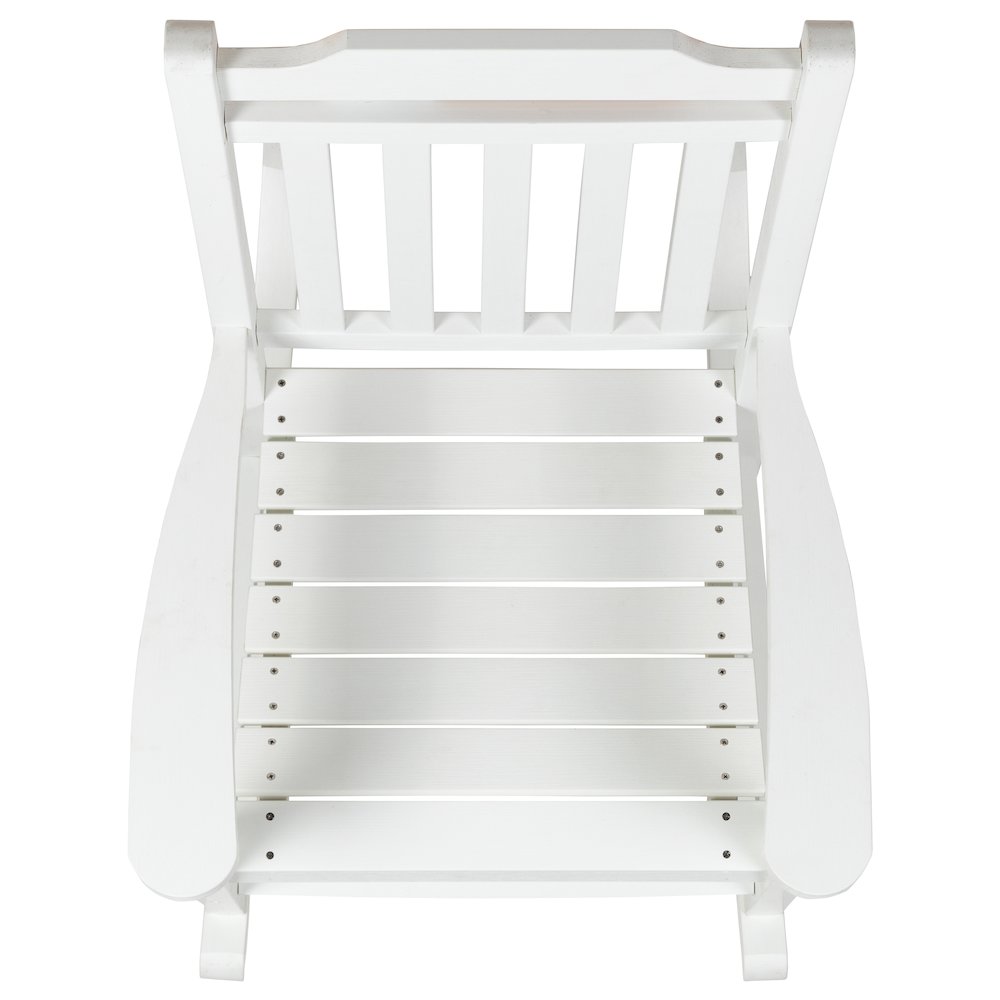 All-Weather Poly Resin Rocking Chair in White