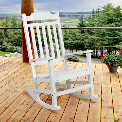 All-Weather Poly Resin Rocking Chair in White