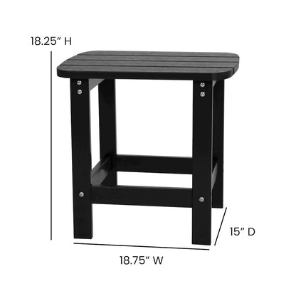 Set of 2 Adirondack Rocking Chairs with Side Table in Black