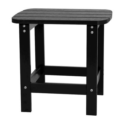 Set of 2 Adirondack Rocking Chairs with Side Table in Black