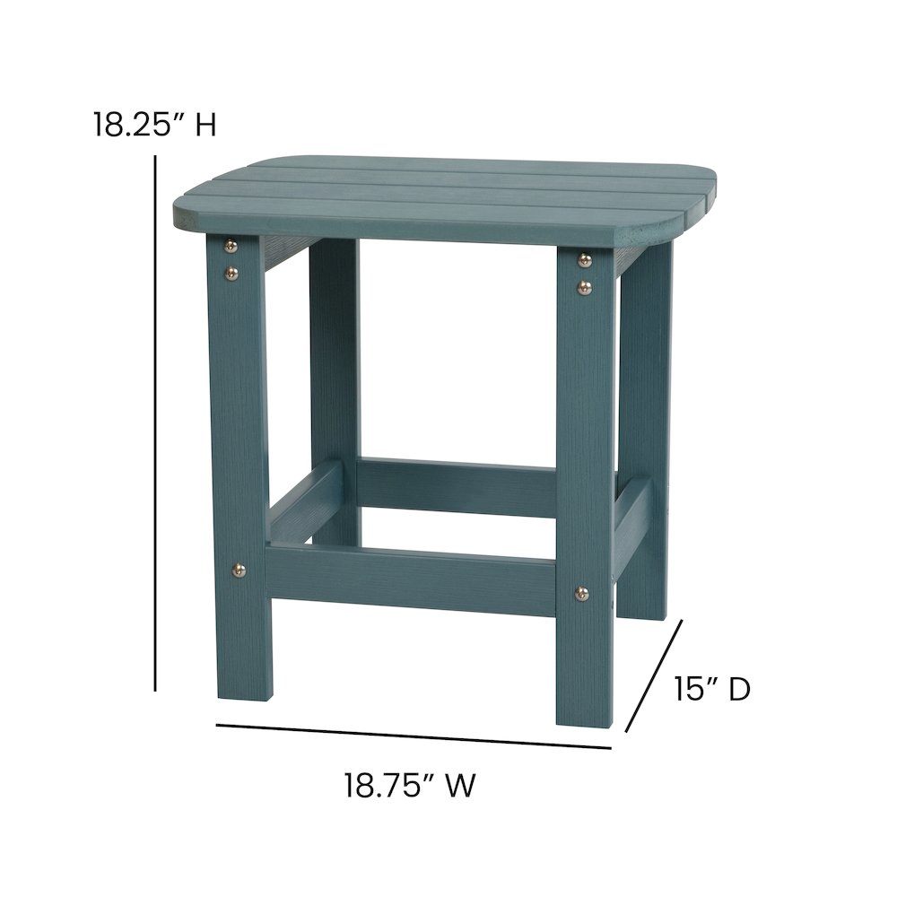 Set of 2 Adirondack Rocking Chairs with Side Table in Sea Foam