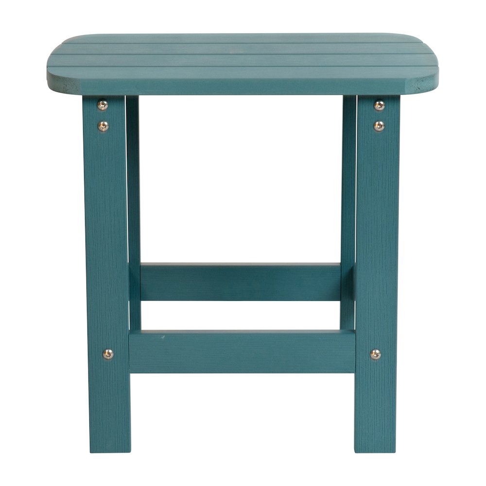 Set of 2 Adirondack Rocking Chairs with Side Table in Sea Foam