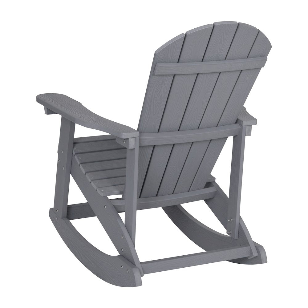 Adirondack Rocking Chair with Rust Resistant Stainless Steel Hardware in Gray