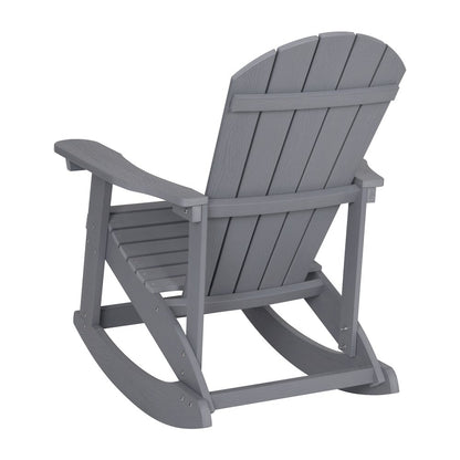 Adirondack Rocking Chair with Rust Resistant Stainless Steel Hardware in Gray