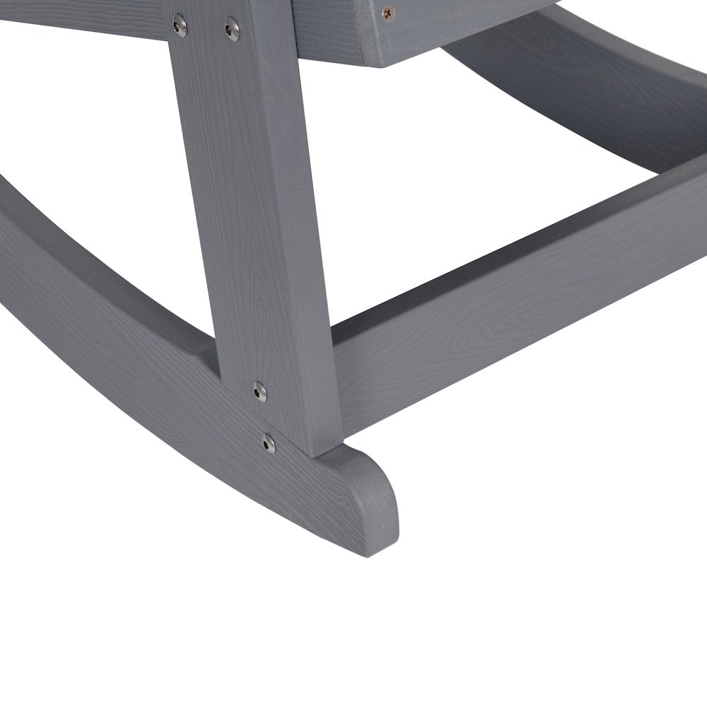 Adirondack Rocking Chair with Rust Resistant Stainless Steel Hardware in Gray