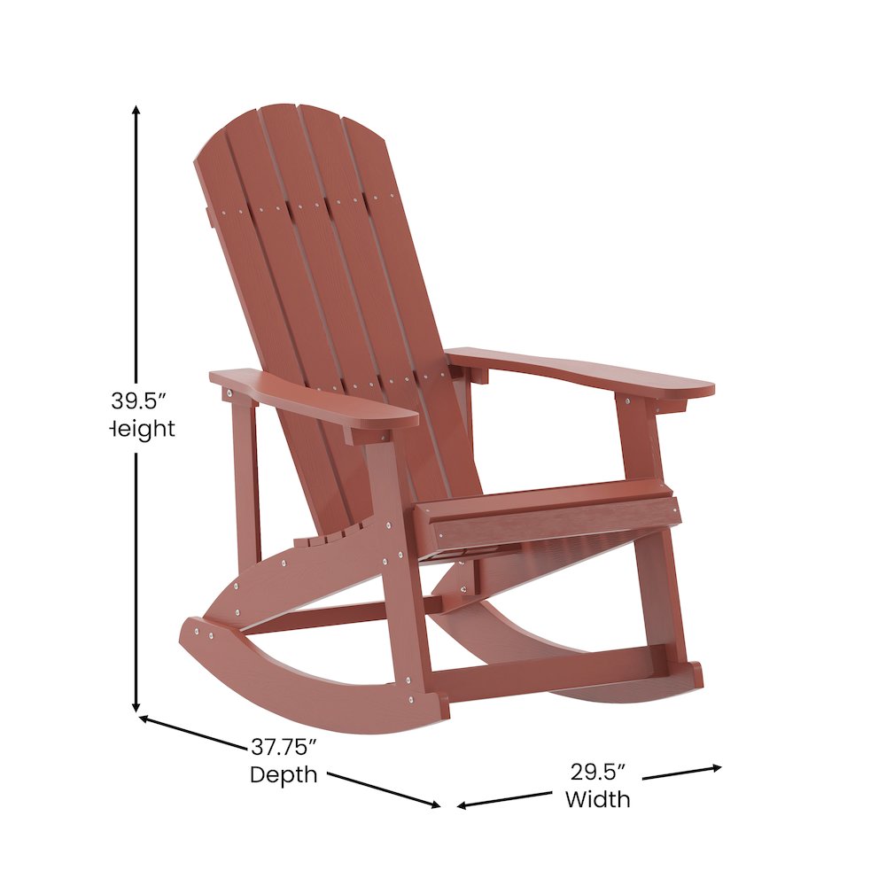Contemporary Commercial Grade Adirondack Rocking Chair for Indoor/Outdoor Use