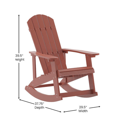 Contemporary Commercial Grade Adirondack Rocking Chair for Indoor/Outdoor Use
