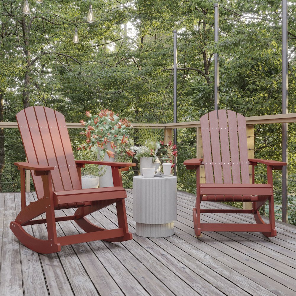 Contemporary Commercial Grade Adirondack Rocking Chair for Indoor/Outdoor Use
