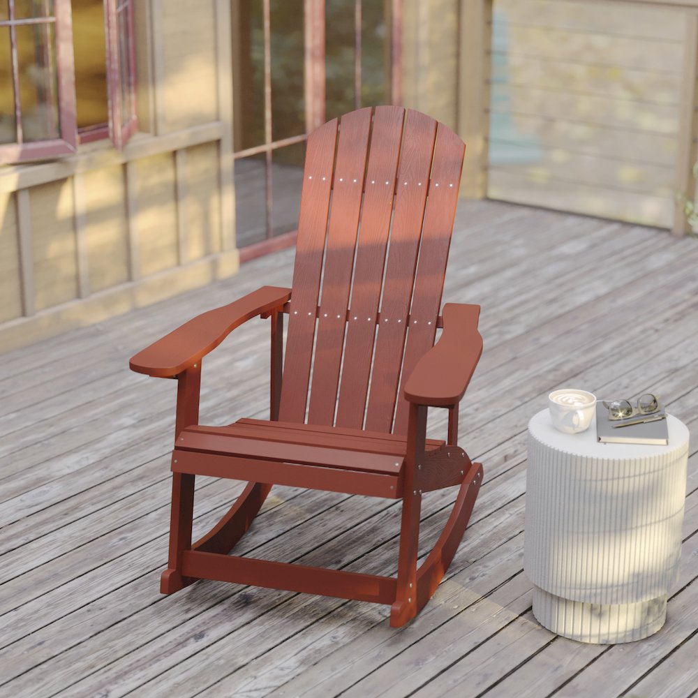 Contemporary Commercial Grade Adirondack Rocking Chair for Indoor/Outdoor Use