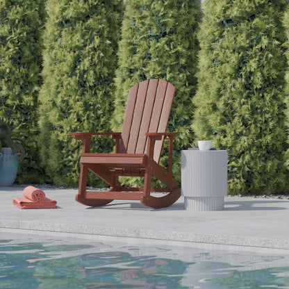 Contemporary Commercial Grade Adirondack Rocking Chair for Indoor/Outdoor Use