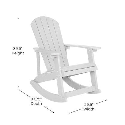 Adirondack Rocking Chair in White - Set of 2