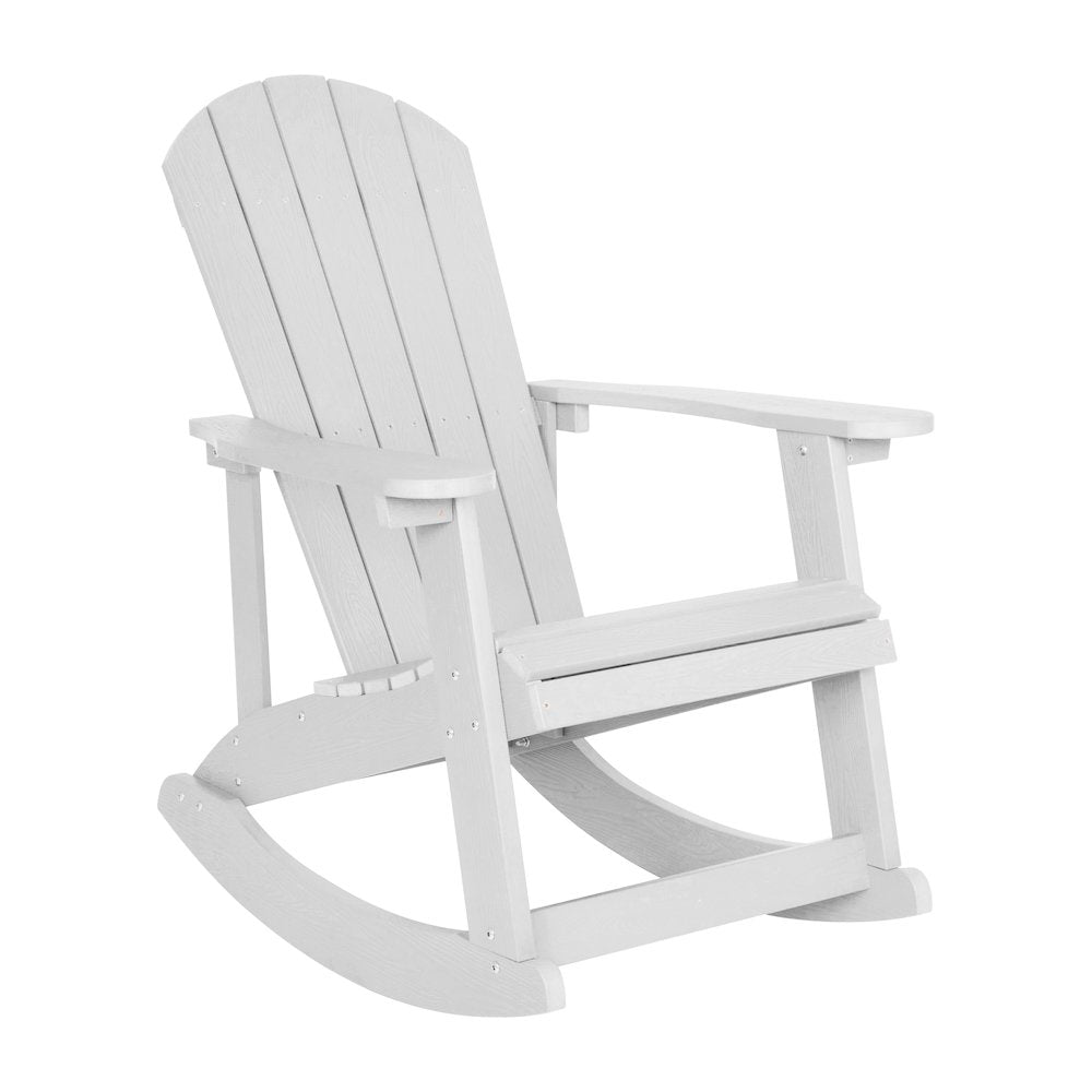 Adirondack Rocking Chair with Rust Resistant Stainless Steel Hardware in White